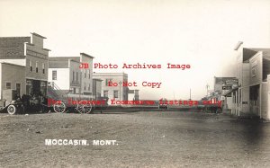 MT, Moccasin, Montana, RPPC, Main Street, Business Area, Judith Basin County