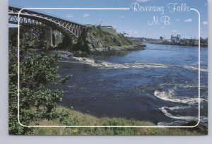 Bridge And Reversing Falls, Saint John, New Brunswick, Chrome Postcard