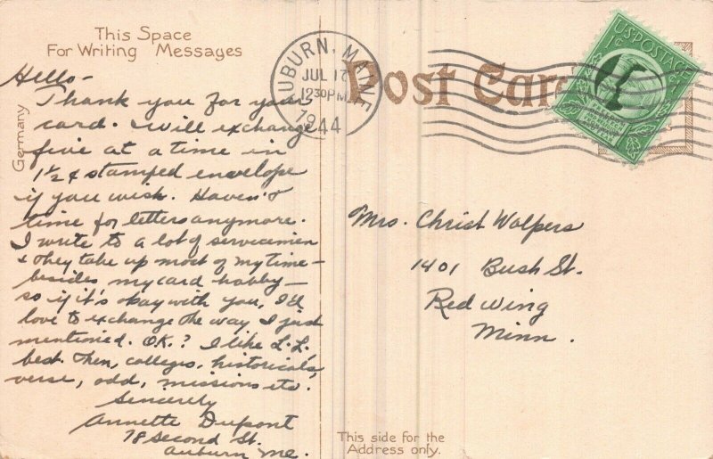 Postcard Head of Lisbon Street in Lewiston, Maine~131079