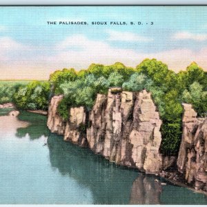 c1930s Sioux Falls, S.D. Palisades Birds Eye Linen PC Rock Cliff Bluff Dell A291