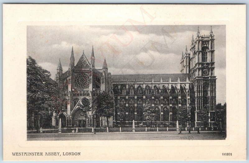 c1910s London, England Westminster Abbey Cathedral Valentines NICE Card UNP A206