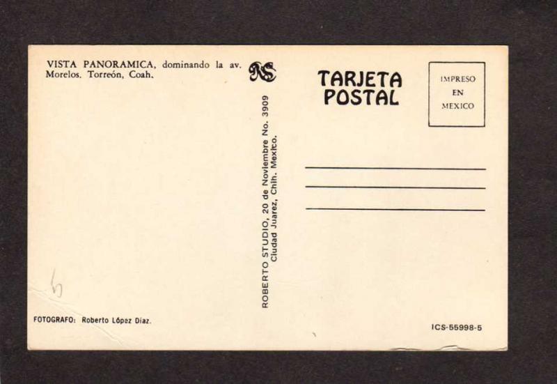 Panoramic View Morelos Torreon Coah Tarjeta Postal Postcard