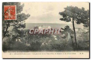 Old Postcard Arcachon Gironde General view of the City Summer Basin and Grand...