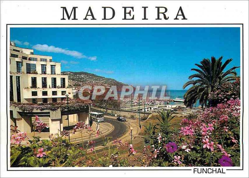 Modern Postcard Funchal Madeira In the center of the marine view Santa Catari...