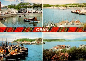 Scotland Oban Multi VIew Showing Bay and Town The Harbour Ferry Terminal and ...