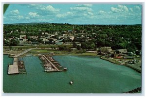 Air View Of Petoskey Michigan MI, Showing New Marina Center Foreground Postcard