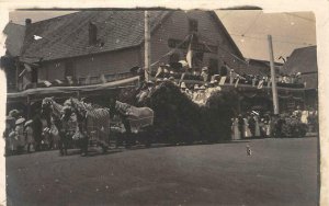 RPPC Parade Float Plaza Grocery Store 4th of July? c1910s Vintage Photo Postcard