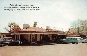 WILSON'S Dining Room Drive-In Roadside PASO ROBLES, CA c1950s Vintage Postcard