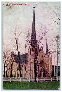 1908 M.E. Church Chapel Exterior Building Oak Park Illinois IL Vintage Postcard