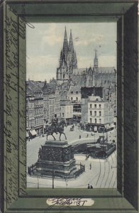 Germany Koeln Heumarkt und Denkmal Friedrich Wilhelm IV