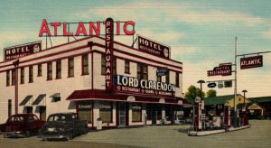 Atlantic Gas Station Restaurant Summerton SC South Carolina Postcard