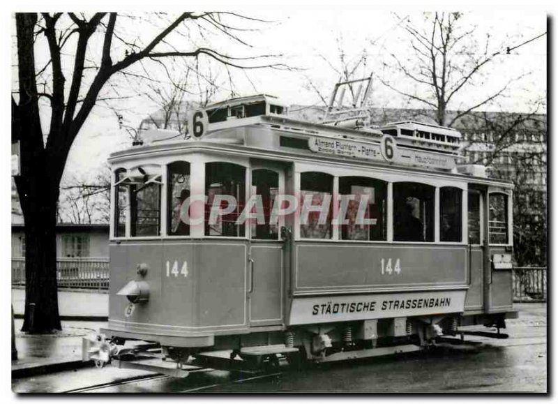 Postcard Modern tram-museum verein zuerich Motorwagen This 144 2/2 an der Ges...