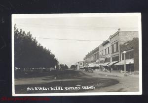 RPPC RUPERT IDAHO DOWNTOWN MAIN STREET SCENE VINTAGE REAL PHOTO POSTCARD