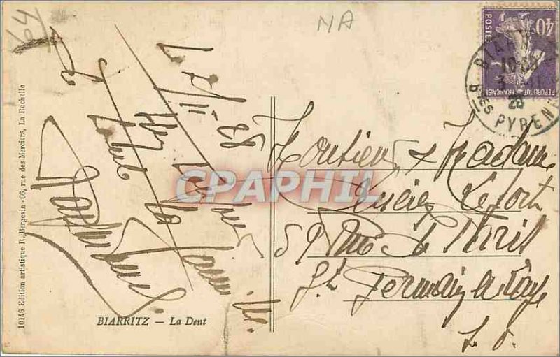 Old Postcard Biarritz Dent