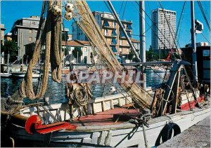 Postcard Modern Rimini Bridge Canal Boat