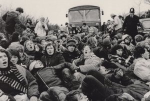 Greenham Common Workers Bus Blockade 1982 CND Protest RPC Postcard