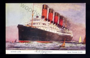 LS2543 - Cunard Liner - Mauretania - Artist - Odin Rosenvinge - postcard