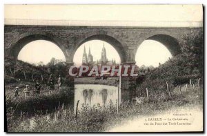 Old Postcard Bayeux Cathedral Bridge View of the Three Lanterns Children's fi...