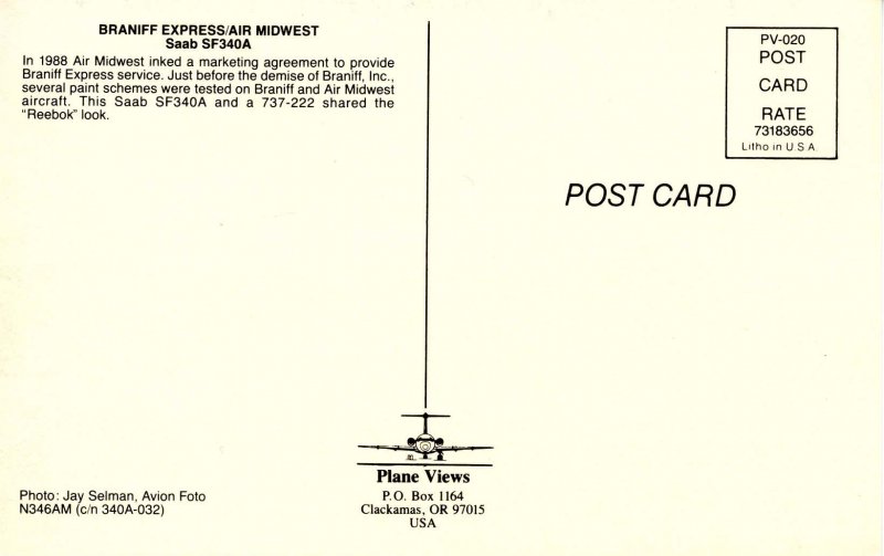 Braniff Express/Air Midwest - Saab SF340A