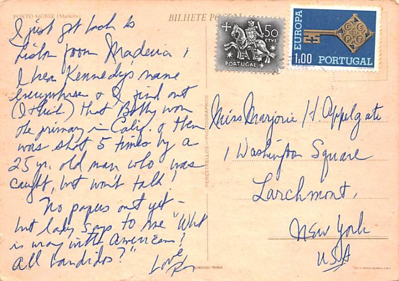 Portugal Old Vintage Antique Post Card Porot Moniz Madeira Writing on back