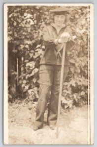 RPPC Woman Dressed As Sailor c1920 Real Photo Postcard A49