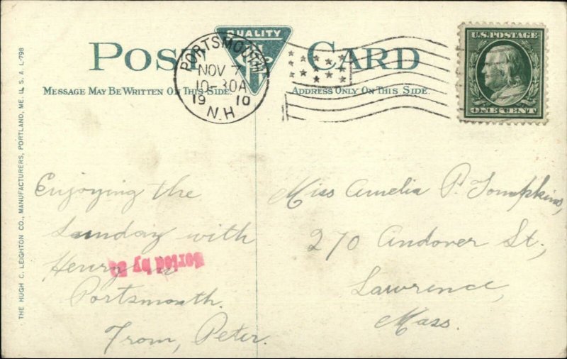 Portsmouth NH Piscataqua River View c1910 Postcard