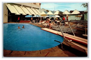 Poolside Hotel Californian Fresno California CA UNP Chrome Postcard H25