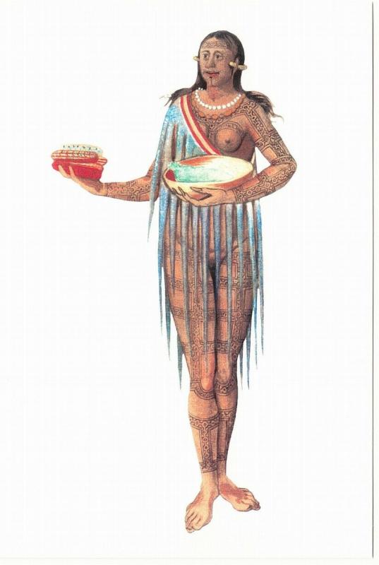 Timucua Native Woman Florida with Tattoo Native American Modern Postcard