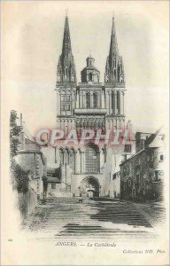 Old Postcard Angers La Cathedrale (map 1900)