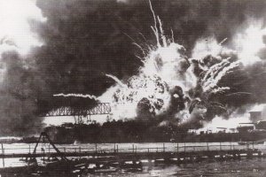 Hawaii Arizona Memorial Museum USS Shaw Exploding On 7 December 1941