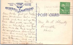 BURNET, TX  2 Postcards  LONGHORN CAVERN Texas State Park   c1940s Linen