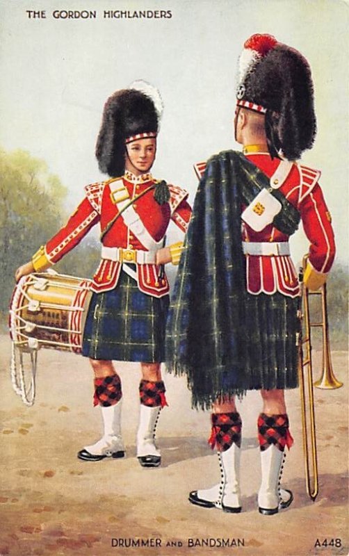 Gordon Highlanders, Drummer & Bandsman London, England Kilts Unused 