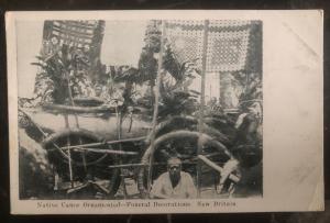 Mint Papua New Guinea Real Picture Postcard RPPC Native Canoe Ornamented Funeral