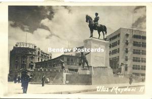 turkey, ANKARA, Ulus Meydanı, Ulus Square, Atatürk Statue (1951) RPPC Postcard