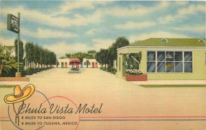 Chula Vista California San Diego Motel roadside linen Teich Postcard 20-12939