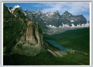 Moraine Lake Banff National Park Alberta 1988 Aerial View Postcard Slogan Cancel