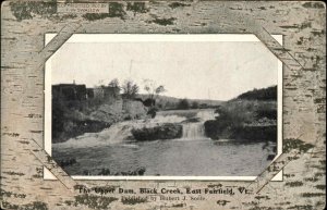 East Fairfield Vermont VT Black Creek Dam Birch Border c1910 Postcard