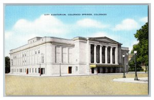 Postcard City Auditorium Colorado Springs Colorado Vintage Standard View Card