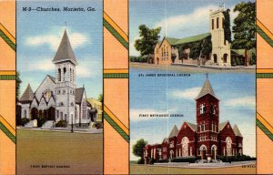 Georgia Marietta Churches First Baptist First Methodist and St James Episcopa...