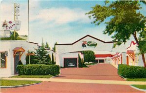 Autos Bozeman Montana 1950s Siesta Motel roadside Postcard Lynx Products 9912