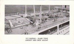 Postcard Ship S S Nassau Largest Lido Deck Afloat