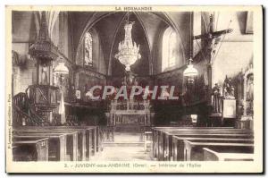 Old Postcard Juvigny Sous Andaine Interior of The Church