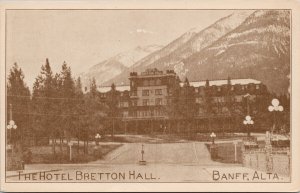 Banff Alberta Hotel Bretton Hall Unused Postcard G82