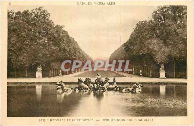 Postcard Old Park of Versailles Apollo Basin and Allee Royale