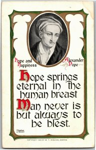 Hope Springs Eternal, Alexander Pope Sheahan's Famous People Vtg Postcard A56