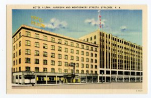 Postcard Hotel Hilton Harrison Montgomery Streets Syracuse NY Standard View Card