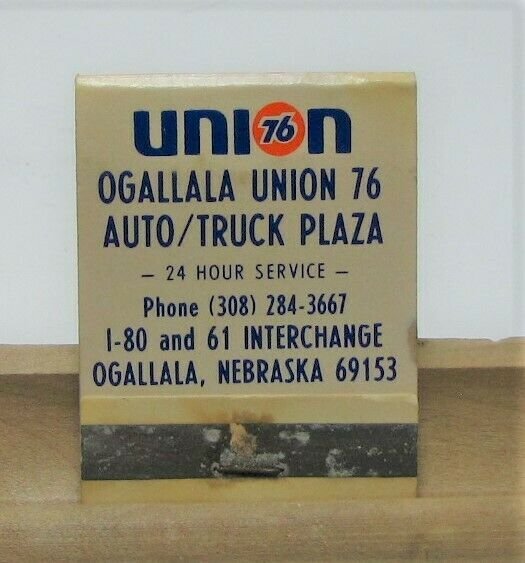 Ogallala Uniion 76 Truck Plaza Ogallala Nebraska Vintage Matchbook Cover 