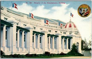 Manufacturers Building Worlds Fair 1909 Alaska Yukon Pacific Expo Postcard C05