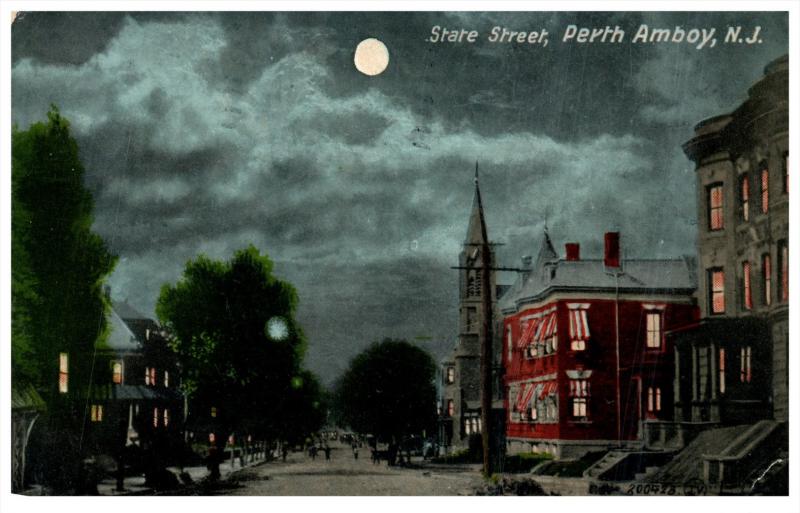 New Jersey Perth Amboy  State St. night view