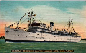 Miami, Florida - Ship - S.S. Nuevo Dominicano Eastern Shipping Corp - 1940s